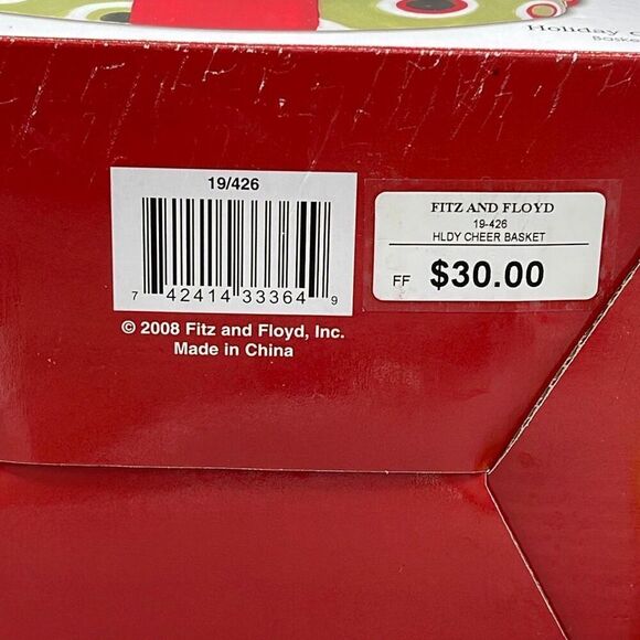 Fitz and Floyd 2008 Holiday cheer basket - Picture 8 of 11